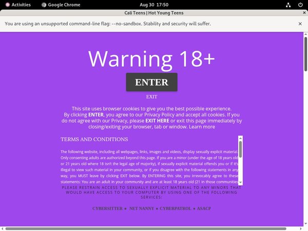 Caliteens Sign Up Page