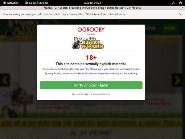 Franks T-Girl World Paypal Option