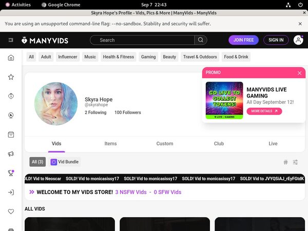 Manyvids.com Free Trial Code