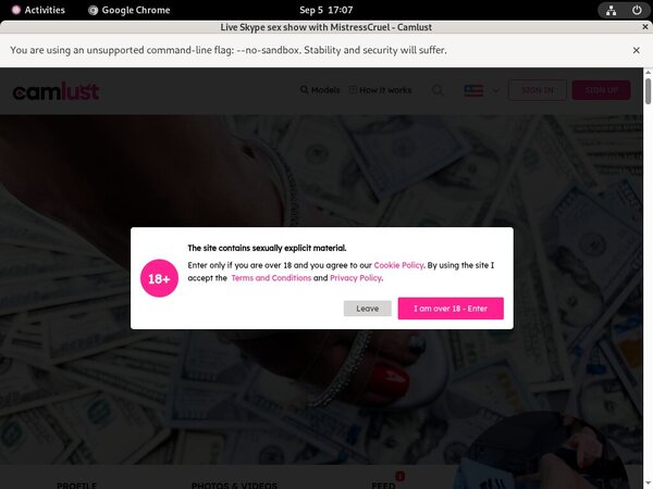 Mistress Cruel Sing Up