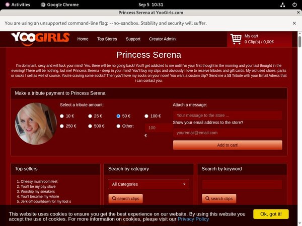 Princess Serena Promo Discount