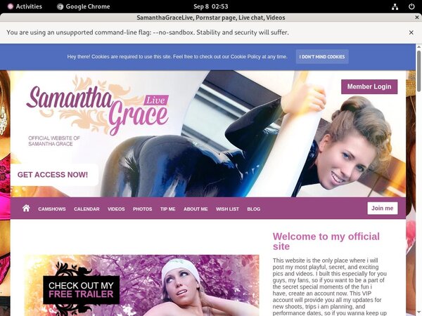 Samanthagracelive.modelcentro.com Login Pass